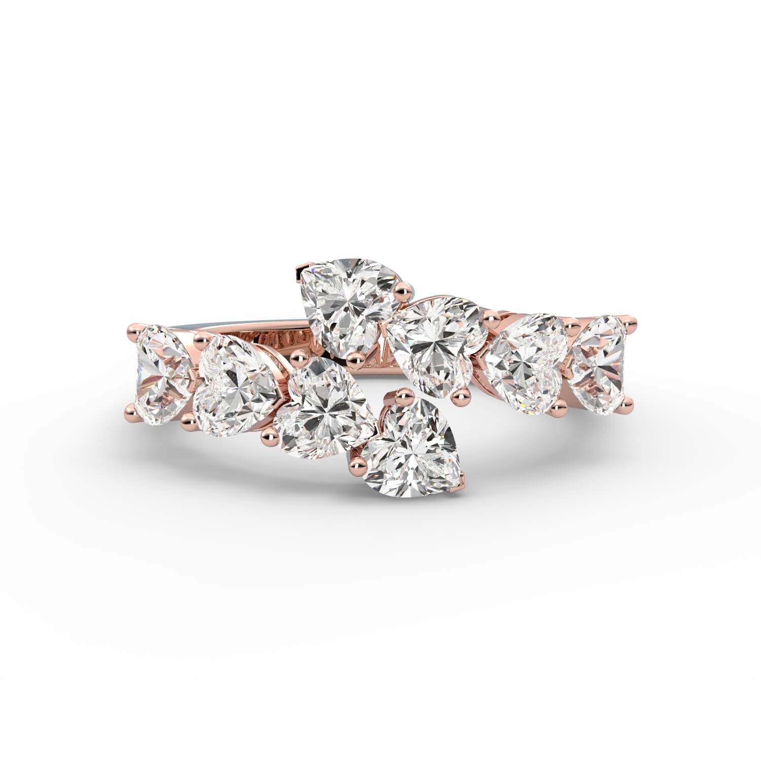 טבעת ללבות זהב 14K זהב אדום